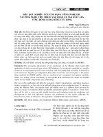 KẾT QUẢ NGHIÊN CỨU ỨNG DỤNG CÔNG NGHỆ GIS VÀ CÔNG NGHỆ VIỄN THÁM VÀO QUẢN LÝ SẢN XUẤT LÚA VÙNG ĐỒNG BẰNG SÔNG CỬU LONG