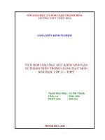 Tích hợp giáo dục sức khỏe sinh sản vị thành niên trong giảng dạy môn sinh học lớp 11 THPT 