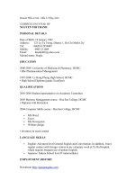 Mẫu CV tiếng anh 1 dành cho người mới đi làm