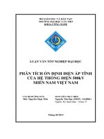 phân tích ổn định điện áp tĩnh của hệ thống điện 500kv miền nam việt nam