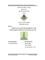 LUẬN VĂN PHÁP LUẬT CẠNH TRANH KHÔNG LÀNH MẠNH TRONG LĨNH VỰC BÁN HÀNG ĐA CẤP