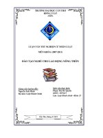 LUẬN VĂN ĐÀO TẠO NGHỀ CHO LAO ĐỘNG NÔNG THÔN