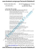 Đề thi thử 2016 THPT quốc gia môn ngữ văn trường thpt  hồng lĩnh hà tĩnh lần 1