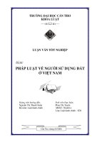 LUẬN VĂN QUY ĐỊNH PHÁP LUẬT VỀ NGƯỜI SỬ DỤNG ĐẤT Ở VN