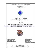 CÁC BIỆN PHÁP QUẢN LÝ HÀNH CHÍNH NHÀ NƯỚC LÝ LUẬN VÀ THỰC TIỄN