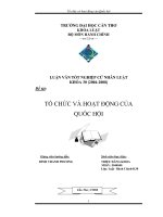 LUẬN VĂN TỔ CHỨC VÀ HOẠT ĐỘNG CỦA QUỐC HỘI