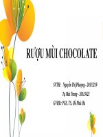 QUY TRÌNH SẢN XUẤT RƯỢU MÙI CHOCOLATE