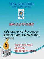 MỘT số BIỆN PHÁP NÂNG CAO HIỆU QUẢ KINH DOANH của CÔNG TY cổ PHẦN XE KHÁCH THANH LONG 