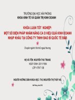 MỘT số BIỆN PHÁP NHẰM NÂNG CA o HIỆU QUẢ KINH DOANH NHẬP KHẨU tại CÔNG TY TNHH BAO bì QUỐC tế bb 