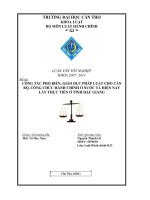 CÔNG TÁC PHỔ BIẾN GIÁO DỤC CHO CÔNG CHỨC HÀNH CHÍNH, THỰC TIỄN TỈNH HẬU GIANG