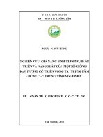 Nghiên Cứu Khả Năng Sinh Trưởng, Phát Triển Và Năng Suất Của Một Số Giống Đậu Tương Có Triển Vọng Tại Trung Tâm Giống Cây Trồng Tỉnh Vĩnh Phúc