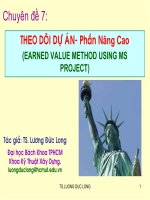 Theo dõi dự án phần nâng cao (EARNED VALUE METHOD USING MS PROJECT)