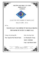 LUẬN VĂN NGUỒN LỰC TÀI CHÍNH TỪ ĐẤT ĐAI TRONG NỀN KINH TẾ NƯỚC TA HIỆN NAY