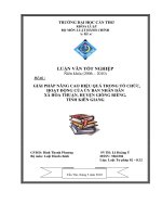 LUẬN VĂN GIẢI PHÁP NÂNG CAO HIỆU QUẢ HOẠT ĐỘNG CỦA ỦY BAN NHÂN DÂN XÃ