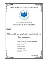 Tiểu luận phân tích đa biến phân tích hồi quy và kiểm định các giả thuyết của hàm tương quan