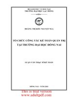Tổ chức công tác kế toán quản trị tại trường đại học đồng nai 
