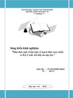 Khai thác một số bài toán về dòng điện xoay chiều có RLC mắc nôi tiếp vào mạch điện xoay chiều 