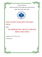 Báo cáo thực hành phân tích thực phẩm