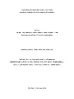 KIỂM SOÁT NGUỒN NƯỚC, THÍCH ỨNG VỚI BIẾN ĐỔI KHÍ HẬU VÙNG NAM MĂNG THÍT, TỈNH TRÀ VINH VÀ VĨNH LONG