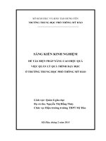 skkn biện pháp nâng cao hiệu quả việc quản lý quá trình dạy học ở trường trung học phổ thông mỹ hào 