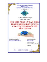 QUY CHẾ PHÁP LÝ BẢO HIỂM TRÁCH NHIỆM CỦA CHỦ XE CƠ GIỚI ĐỐI VỚI BÊN THỨ BA