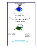 LUẬN VĂN TÌM HIỂU VỀ CHẾ ĐỘ THAI SẢN THỰC TIỄN TẠI SÓC TRĂNG