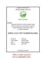 Đánh giá công tác cấp giấy chứng nhận quyền sử dụng đất tại thị trấn chợ chu – huyện định hóa – tỉnh thái nguyên giai đoạn 2012 2014