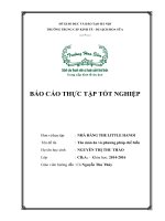 CÁC MÓN ĂN VÀ PHƯƠNG PHÁP CHẾ BIẾN TẠI NHÀ HÀNG THE LITTLE HANOI