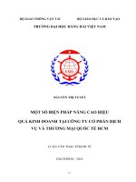 MỘT số BIỆN PHÁP NÂNG CAO HIỆU QUẢ KINH DOANH tại CÔNG TY cổ PHẦN DỊCH vụ và THƯƠNG mại QUỐC tế HCM 
