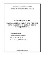 NÂNG CAO HIỆU QUẢ dạy học TÍCH hợp GIÁO dục BIẾN đổi KHÍ hậu TRONG môn địa lí lớp 12 