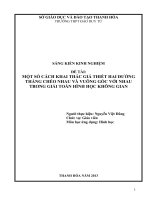 Một số cách khai thác giả thiết hai đường thẳng chéo nhau và vuông ngóc với nhau trong giải toán hình học không gian 