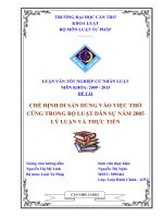 LUẬN VĂN CHẾ ĐỊNH DI SẢN DÙNG VÀO VIỆC THỜ CÚNG