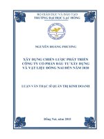 Xây dựng chiến lược phát triển công ty cổ phần đầu tư xây dựng và vật liệu đồng nai đến năm 2020