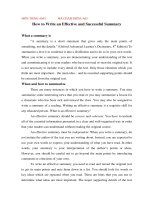 How to write an effective and successful summary 