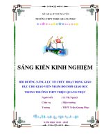 skkn bồi dưỡng năng lực tổ chức hoạt động giáo dục cho giáo viên nhằm đổi mới giáo dục trong trường THPT triệu quang phục 