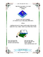 LUẬN VĂN CHÍNH SÁCH CỦA NHÀ NƯỚC ĐỐI VỚI NGƯỜI KHUYẾT TẬT