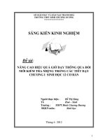 Nâng cao hiệu quả giờ dạy thông qua đổi mới kiểm tra miệng trong các tiết dạy chương 1 sinh học 12 cơ bản 