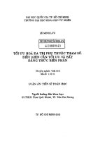 Tối ưu hóa đa trị phụ thuộc tham số, điều kiện cần tối ưu và bất đẳng thức biến phân