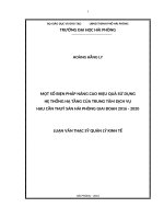 Một số biện pháp nâng cao hiệu quả sử dụng hệ thống hạ tầng của trung tâm dịch vụ hậu cần thuỷ sản hải phòng giai đoạn 2016 2020 
