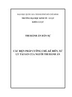 CÁC BIỆN PHÁP CƯỠNG CHẾ, KÊ BIÊN, XỬ LÝ TÀI SẢN CỦA NGƯỜI THI HÀNH ÁN