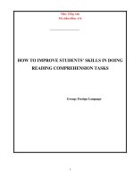 HOW TO  IMPROVE STUDENTS’ SKLLS  IN  READING COMPREHENSION TASKS   