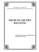 đề cương bài giảng môn Quản trị kinh doanh khách sạn
