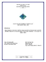 LUẬN VĂN HOẠT ĐỘNG CẤP GIẤY CHỨNG NHẬN QUYỀN SỬ DỤNG ĐẤT, QUYỀN SỞ HỮU NHÀ Ở VÀ TÀI SẢN KHÁC GẮN LIỀN VỚI ĐẤT