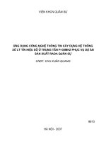 ứng dụng công nghệ thông tin xây dựng hệ thống xử lí tín hiệu số ở trung tần f30mhz phục vụ dự án rada quân sự