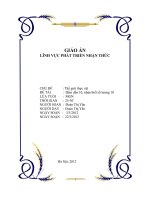 giáo án lịch sử phát triển của nhận thức