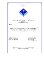 LUẬN VĂN NÂNG CAO CHẤT LƯỢNG CÁN BỘ CÔNG CHỨC TRONG TIẾN TRÌNH CẢI CÁCH HÀNH CHÍNH