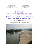 Nghiên cứu quy hoạch phòng chống và tiêu thoát lũ sông Trà Khúc và sông Vệ, tỉnh Quảng Ngãi