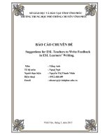 Suggestions for ESL teachers to write feedback in ESL learners’ writing  