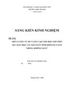 skkn rèn luyện tư duy sáng tạo cho học sinh THPT qua dạy học các bài toán tính khoảng cách trong không gian 