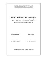 Dạy học áp dụng phương pháp hàm số để giải bài toán cực trị 